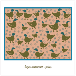 Jogo Americano Patos Rosa - Decoração Rústica Coun... - JOÃO RURAL