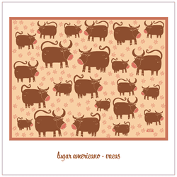 Jogo Americano Vacas Laranja - Decoração Rústica C... - JOÃO RURAL