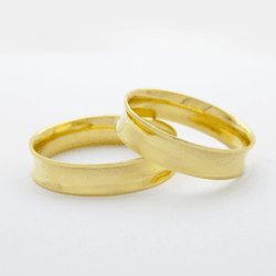 Alianças de Casamento de Ouro 18K Côncava 5mm - AL624 - Joias Ditalia