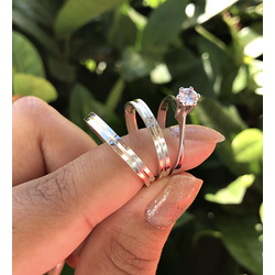 1032 - Combo + Trio de Alianças Baratas Luziânia 2,5mm - Joias MB Loja Oficial