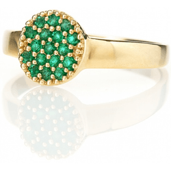 Anel em Ouro 18K com Esmeraldas Naturais Cravejada... - JOIAS MILANI