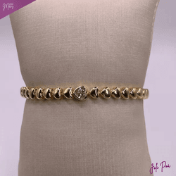 Pulseira Coração de Ouro - 92401 - JOLIPOA SEMIJOIAS