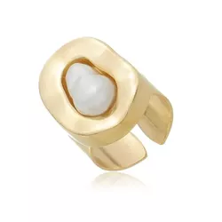 Anel com pérola regulável dourado - 93401 - JOLIPOA SEMIJOIAS