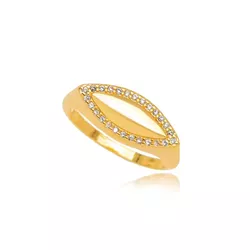 Anel Navete Zircônias - 75201 - JOLIPOA SEMIJOIAS