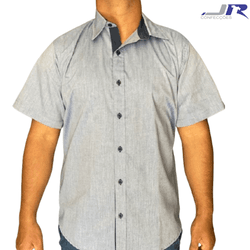 Camisa Manga Curta com Colarinho e Patê Colorido -... - JR Confeções