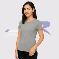 Baby Look Cinza Mescla - JR Confeções