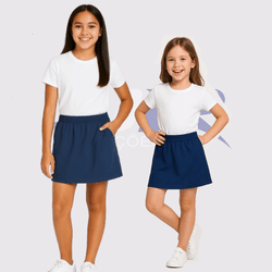 Short Saia em Tactel Feminino Infanto-Juvenil - SH... - JR Confeções
