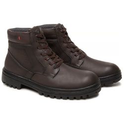 Bota Masculina Coturno Couro Kiev Marrom Café- Con... - LA CASA DO DROP