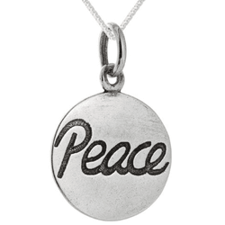 Pingente Escrito Peace em Prata 925 - PIN0080 - LA GYPSY