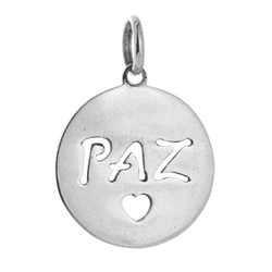 Pingente Escrito Paz em Prata 925 - PIN0072 - LA GYPSY