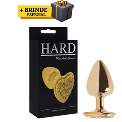 Prazer anal plug anal Dourado Com Pedra De Coração... - L'amour Boutique Erótica