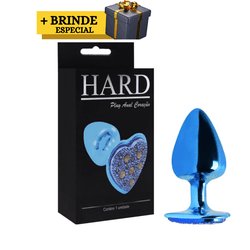 Prazer anal plug anal Azul Com Pedra De Coração Cr... - L'amour Boutique Erótica