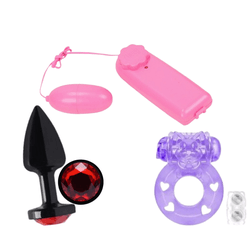 Vibrador bullet com fio anel peniano e plug anal t... - L'amour Boutique Erótica
