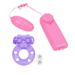 Vibrador bullet com fio e anel peniano kit - L'amour Boutique Erótica