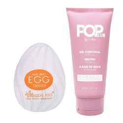 kit Lubrificante Neutro Pop Lub 60g e Egg Masturba... - L'amour Boutique Erótica