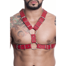 Harness Couro Sintético Vermelho - L'amour Boutique Erótica