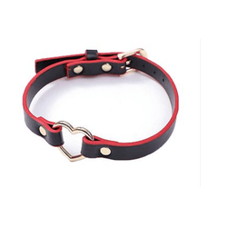 Coleira Bondage com Coração - Preto e vermelho - L'amour Boutique Erótica