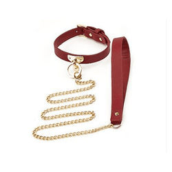 Coleira Bondage e Correte Guia - Vermelho - L'amour Boutique Erótica