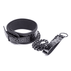 Coleira com guia - Coleira PRETO - L'amour Boutique Erótica