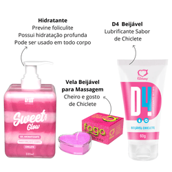 KIT CHICLETE DOS SENTIDOS - Lubrificante sabor chi... - L'amour Boutique Erótica