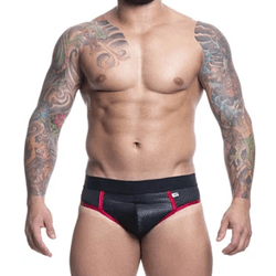 Cueca em Cirre Preta e Vermelha tamanho U - L'amour Boutique Erótica