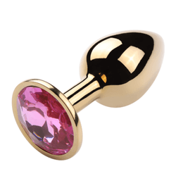 Plug Anal de Aço - Redondo Dourado - Tamanho P - L'amour Boutique Erótica