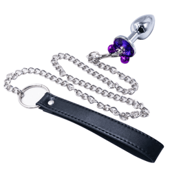 Plug anal em aço com sino e corrente - Tamanho P -... - L'amour Boutique Erótica