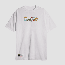 Camiseta Estampada Landfeet Tema Cadarços Branca - Landfeet | Skateboard Shoes