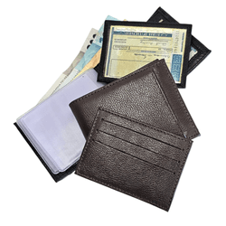 Carteira de couro 100% bovino porta cartões com visor removí... - LARGADÃO - COM VOCÊ, ONDE FOR!