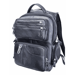 Mochila em Couro Original Racer na Cor Preta.