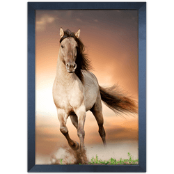 Cavalo 03 - Quadro com Moldura - Preto, Marrom, Rú... - Las Quadros