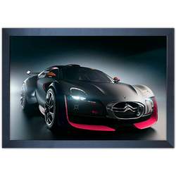 Carro 11 - Quadro com Moldura - Preto, Marrom, Rús... - Las Quadros