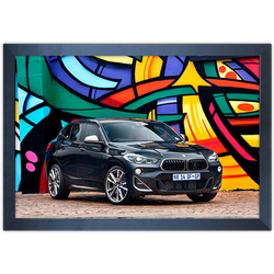 Carro 12 - Quadro com Moldura - Preto, Marrom, Rús... - Las Quadros