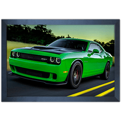 Carro 13 - Quadro com Moldura - Preto, Marrom, Rús... - Las Quadros