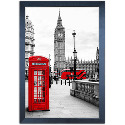 Branco e Vermelho 02 - Quadro com Moldura - Preto,... - Las Quadros