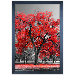 Branco e Vermelho 04 - Quadro com Moldura - Preto,... - Las Quadros