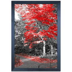 Branco e Vermelho 06 - Quadro com Moldura - Preto,... - Las Quadros