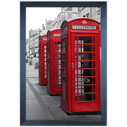 Branco e Vermelho 07 - Quadro com Moldura - Preto,... - Las Quadros