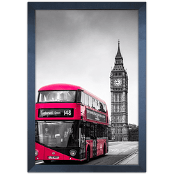 Branco e Vermelho 13 - Quadro com Moldura - Preto,... - Las Quadros