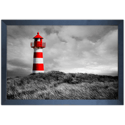 Branco e Vermelho 11 - Quadro com Moldura - Preto,... - Las Quadros