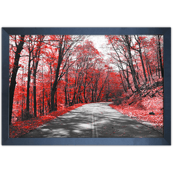 Branco e Vermelho 12 - Quadro com Moldura - Preto,... - Las Quadros