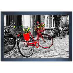 Branco e Vermelho 16 - Quadro com Moldura - Preto,... - Las Quadros