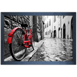 Branco e Vermelho 20 - Quadro com Moldura - Preto,... - Las Quadros