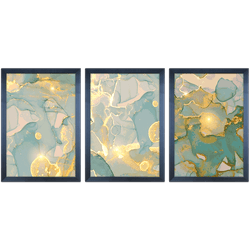 Conjunto 01 - Imagem Marmorizada com 3 Quadros - C... - Las Quadros