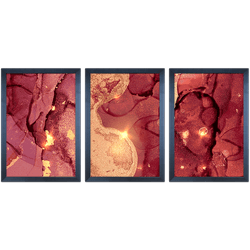 Conjunto 02 - Imagem Marmorizada com 3 Quadros - C... - Las Quadros