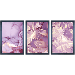 Conjunto 04 - Imagem Marmorizada com 3 Quadros - C... - Las Quadros