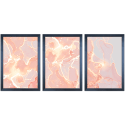 Conjunto 05 - Imagem Marmorizada com 3 Quadros - C... - Las Quadros