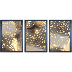 Conjunto 08 - Imagem Marmorizada com 3 Quadros - C... - Las Quadros