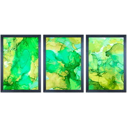 Conjunto 10 - Imagem Marmorizada com 3 Quadros - C... - Las Quadros