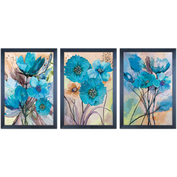 Conjunto 24 - Imagem Preto e Dourado com 3 Quadros... - Las Quadros